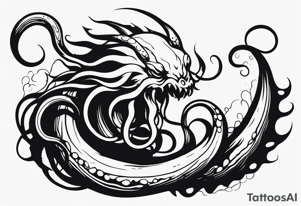 a tentacle shadow monster tattoo idea