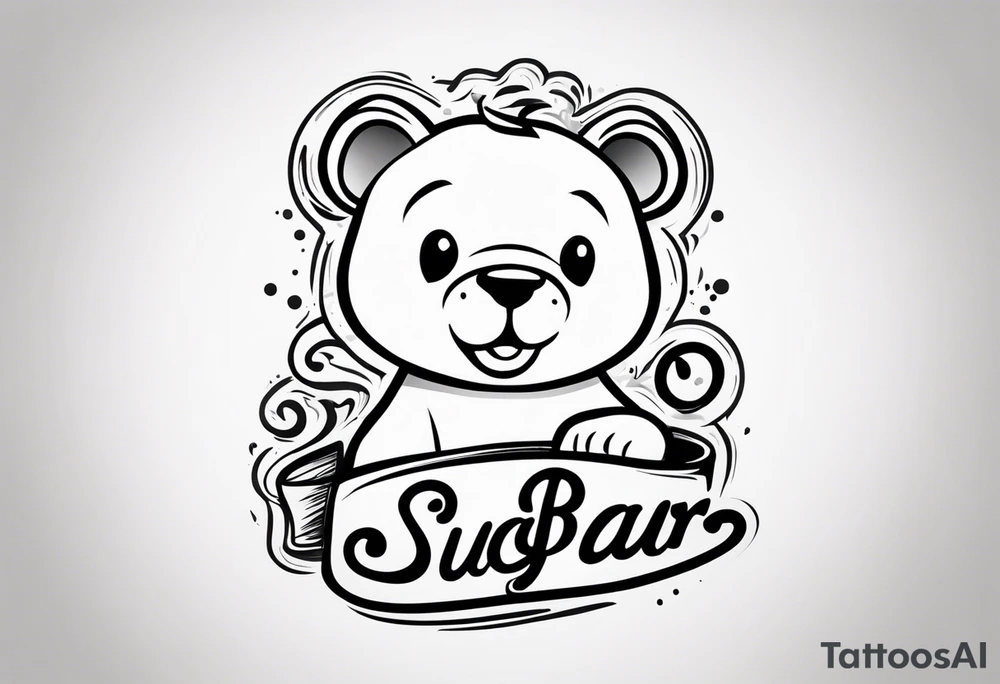 Sugar Bear in Italic script tattoo idea