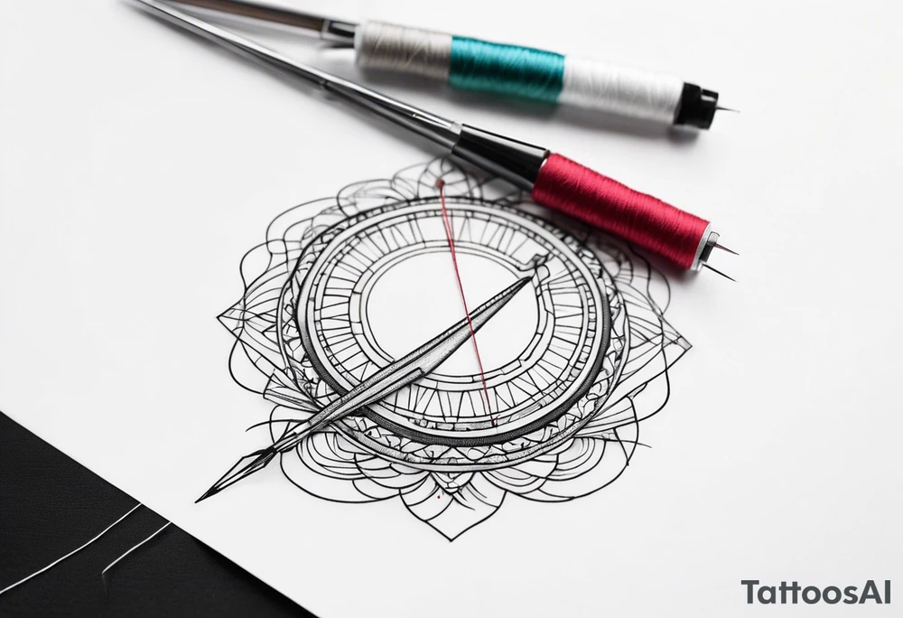 sewing needle and thread tattoo idea