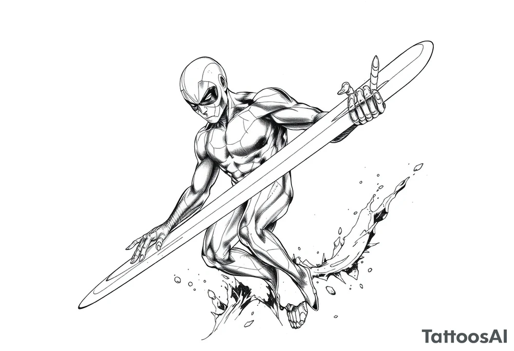 Silver Surfer comic accurate tattoo idea