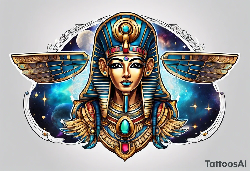 Egyptian gods in space tattoo idea