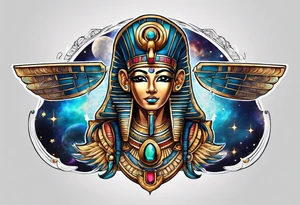 Egyptian gods in space tattoo idea