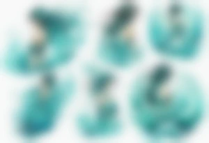 a woman made out of water emerging from the sea, turquoise tattoo idea