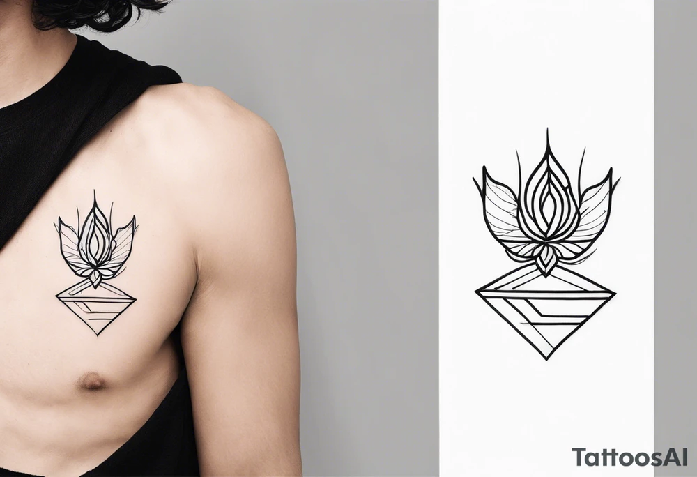 a minimalist oneliner small tattoo to signify love, hate, fear and anger in men tattoo idea