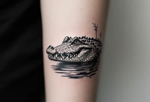 Sheriff alligator in the swamp tattoo idea