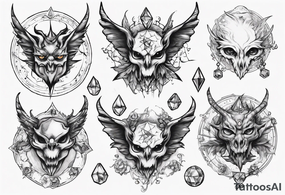 The Demon Stolas obsessed with gems, knowledge of astrology and poisonous gems. tattoo idea