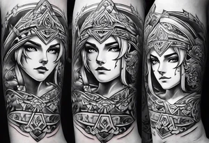 Legend of Zelda arm sleeve tattoo idea