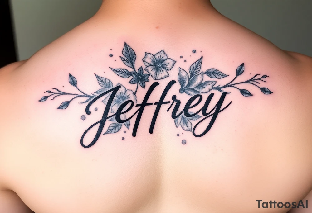 Memorial for the name jeffrey tattoo idea
