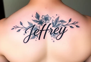 Memorial for the name jeffrey tattoo idea