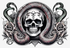snake sleeve tattoo with skull tattoo idea