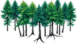 green trees tattoo idea