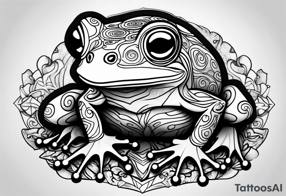 a psychedelic frog tattoo idea