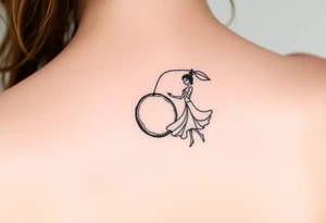 Coconut with a lime and a dancing girl tattoo idea