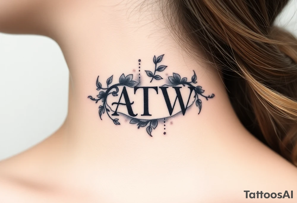 ATW initials inside a human bite mark tattoo idea