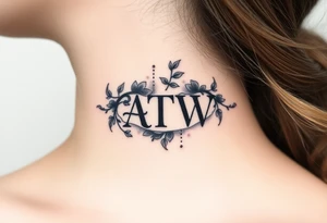 ATW initials inside a human bite mark tattoo idea