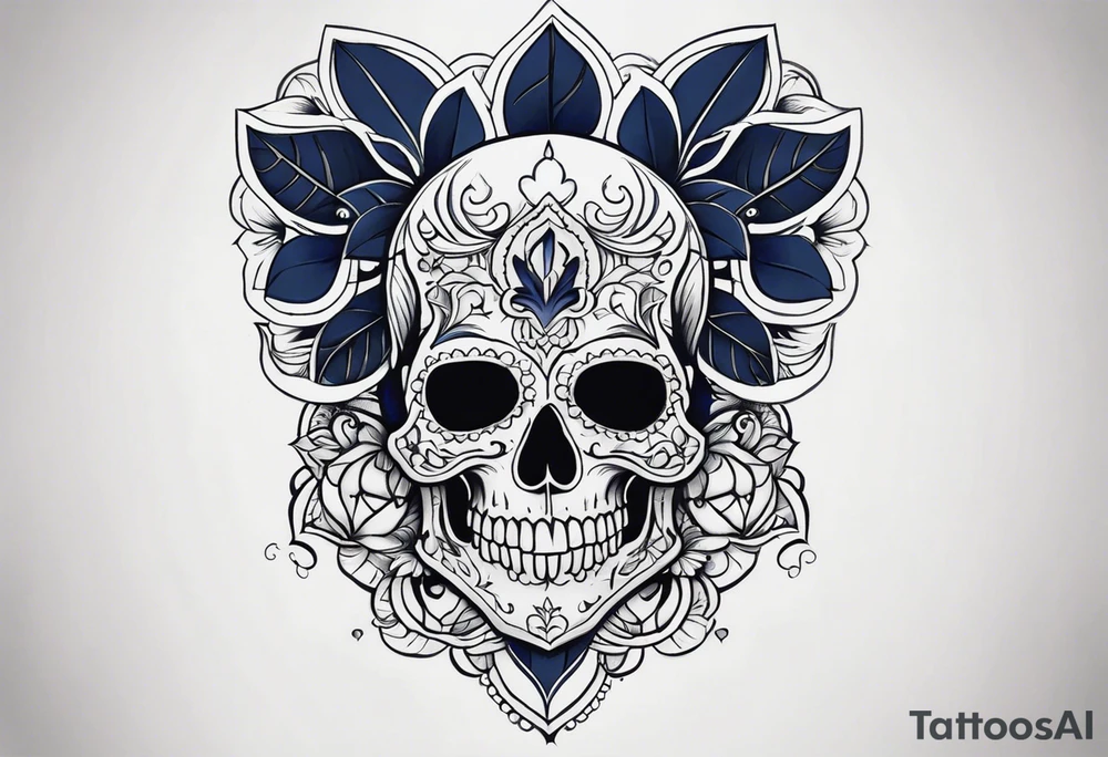 Coverup navy theme skull tattoo idea