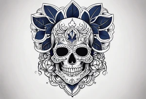 Coverup navy theme skull tattoo idea