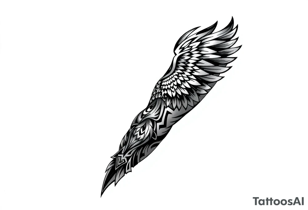 Angel and nature themed tattoo idea