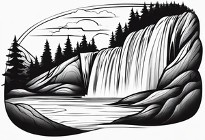 Flowing Waterfall tattoo idea