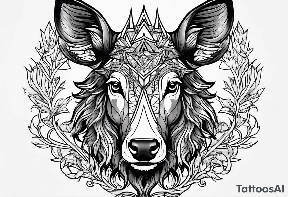 panache de chevreuil et sapinage tattoo idea
