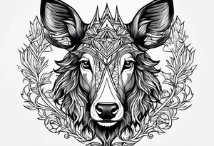 panache de chevreuil et sapinage tattoo idea
