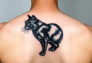 black cat tattoo idea