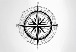 Tattoo along spine Compass 
Long north and south lines
Add anchor to south tattoo idea