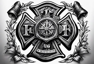 Maltese cross firefighter tattoo idea