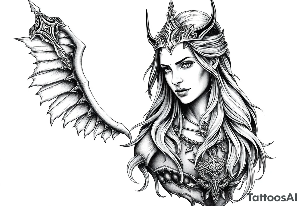 Freya norse goddess beautiful tattoo idea