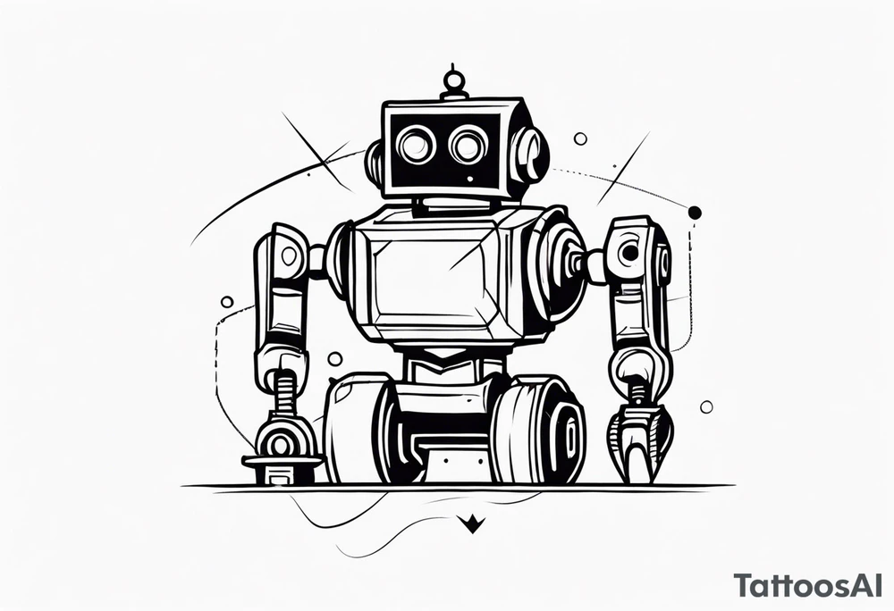 broken robot tattoo idea