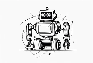 broken robot tattoo idea