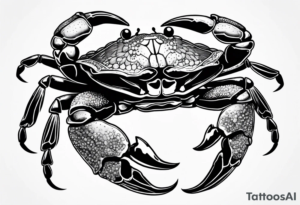 Crabs en blanco en negro con numero 69 tattoo idea