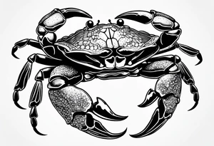 Crabs en blanco en negro con numero 69 tattoo idea