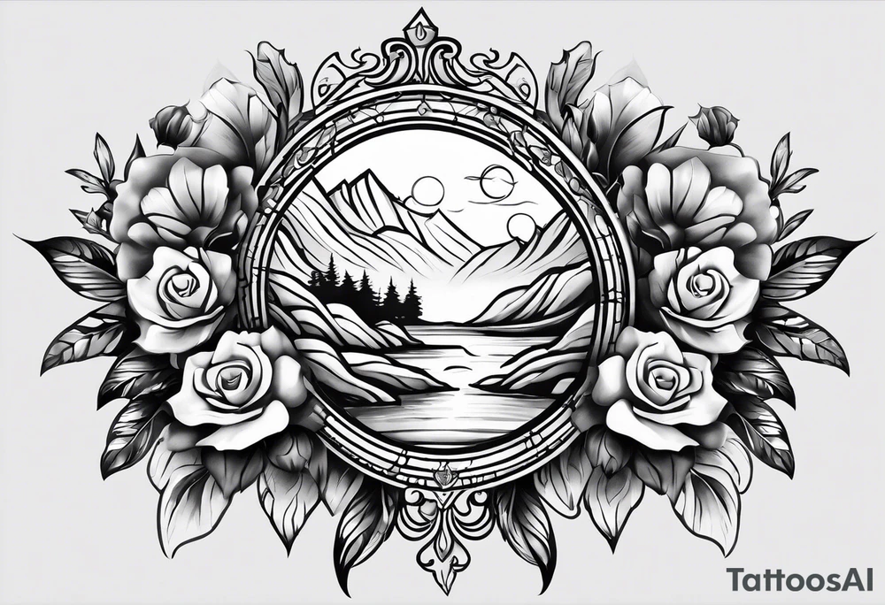 shoulder tattoo that can cover up an old tattoo.  tattoo should be focused on family with the names kaden, mason and lori within the tattoo tattoo idea