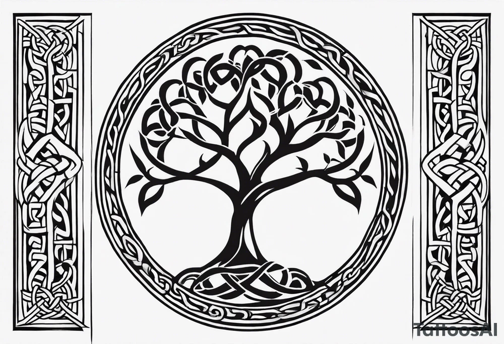 Simple celtic tree of life tattoo idea
