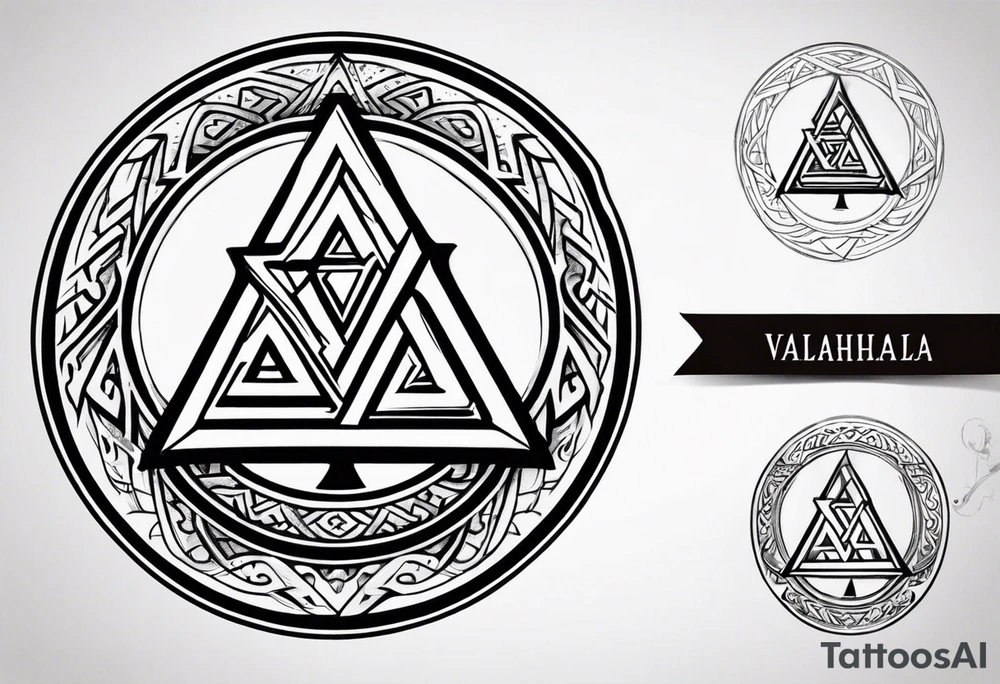 Valhalla valknut shield axe sword tattoo idea
