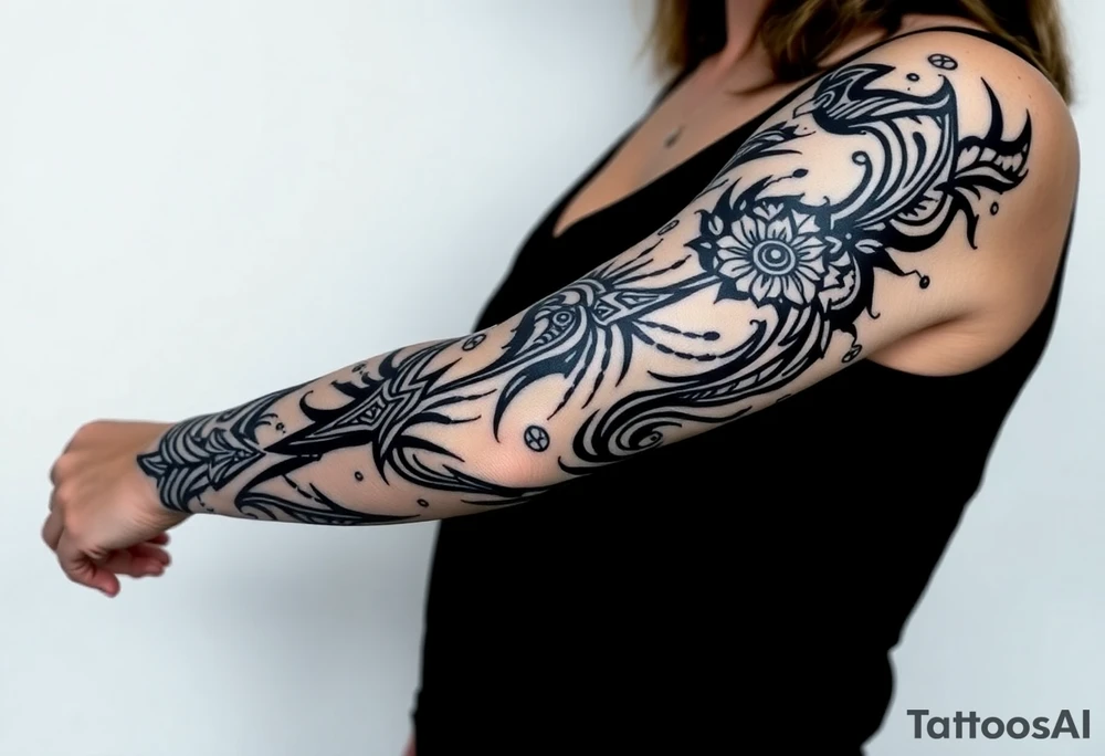 bold line dark witchstyle tattoo idea