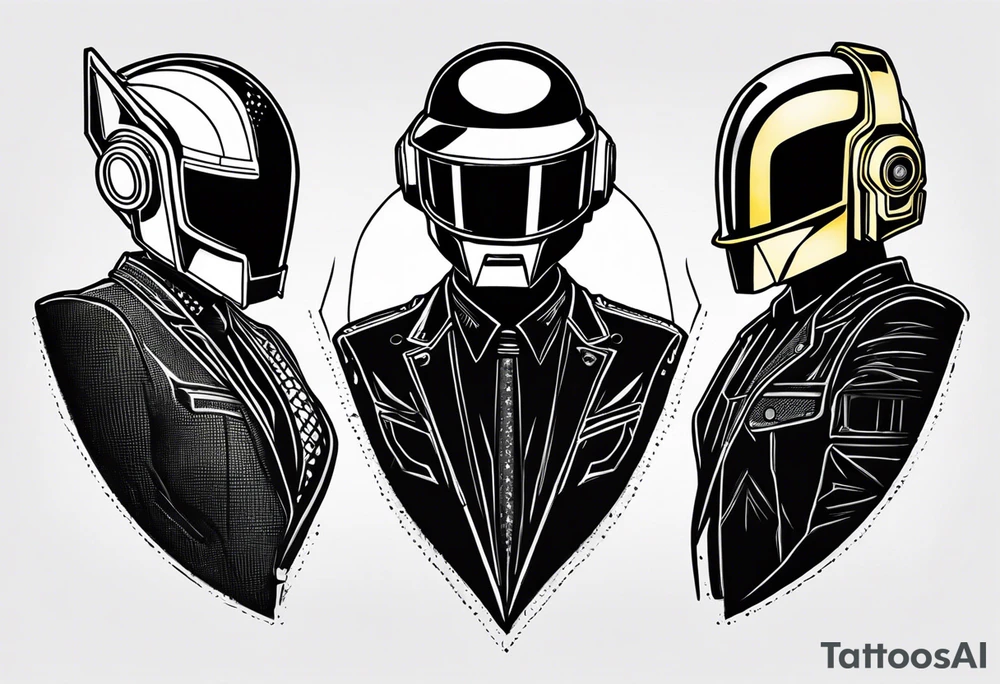 daft punk band from top to bottom tattoo idea