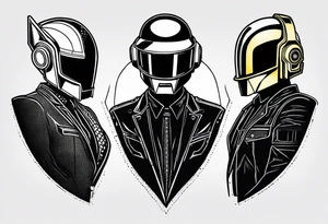 daft punk band from top to bottom tattoo idea