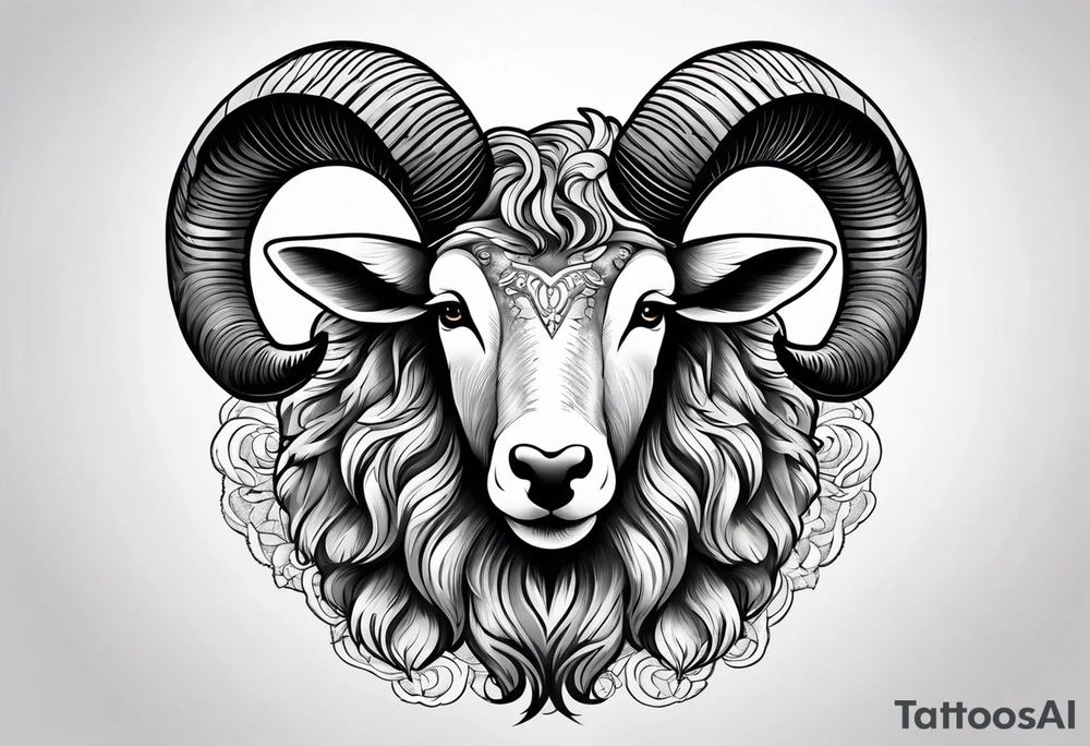 Black sheep with horns and angel wings for arm tattoo tattoo idea