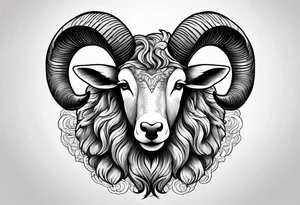 Black sheep with horns and angel wings for arm tattoo tattoo idea