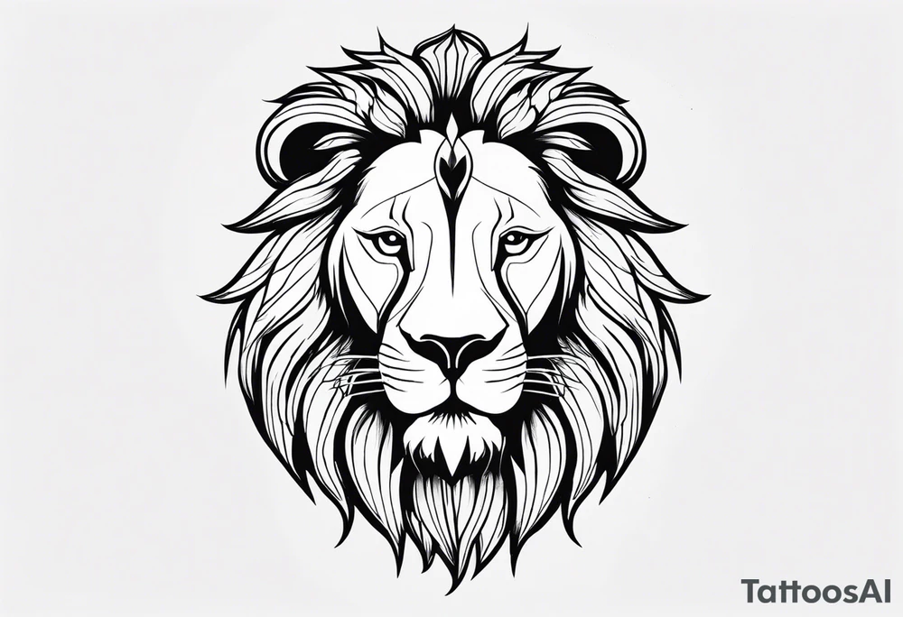 powerful majestic lion, close-up tattoo idea