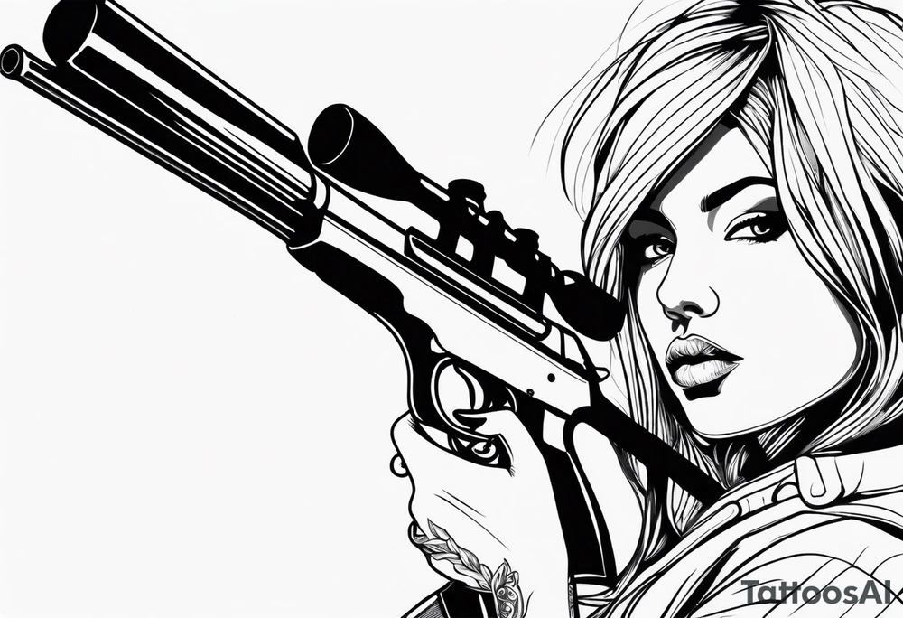 girl with a shotgun tattoo idea