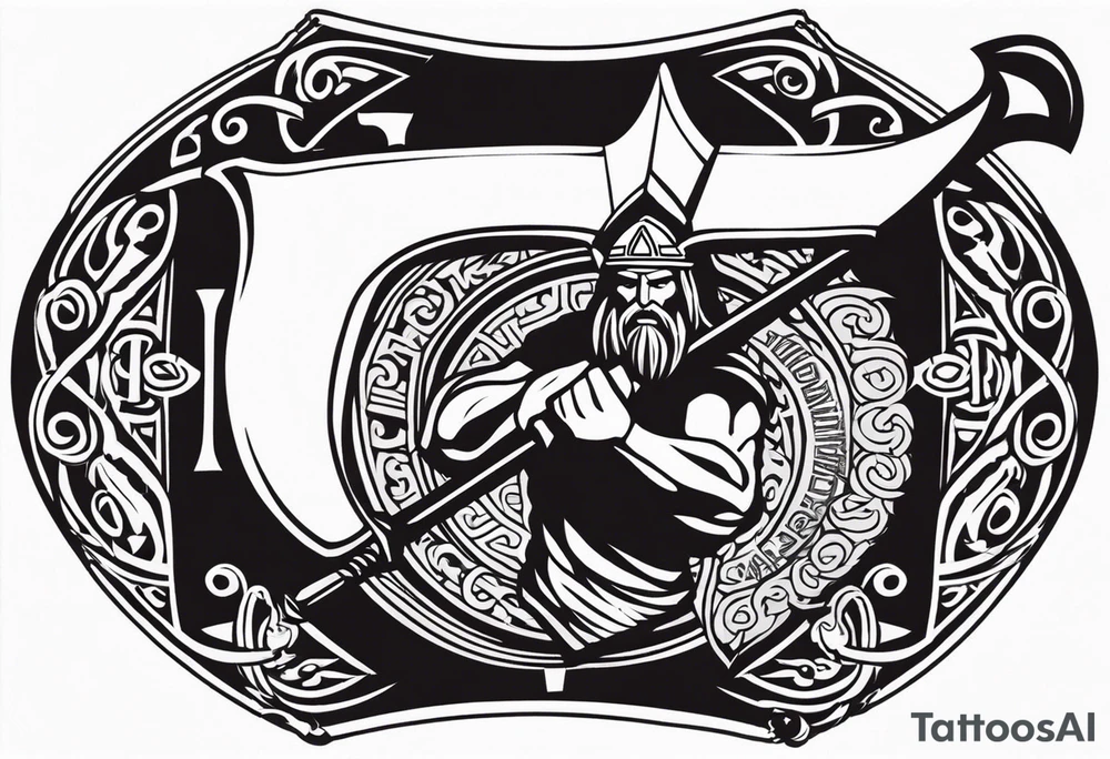 Valhalla viking shield axe sword warrior tattoo idea