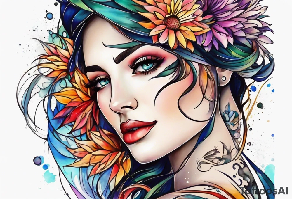 strength aster love mother tattoo idea