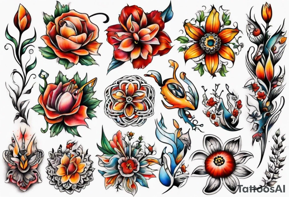Ukranian Flowers tattoo idea