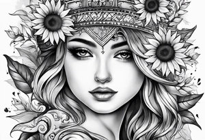 A delicated girly Sunflower. Mist contains letters KJMG on the stern tattoo idea