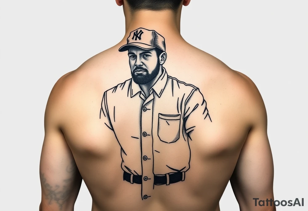 Baseball umpire wearing a chef outfit
\ tattoo idea