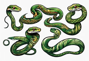 Snake covered in grass tattoo idea