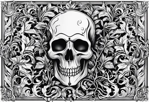 Leafy vines with tombstone tattoo idea
